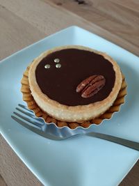 Tartelette met karamel-zeezout en chocoladeganache